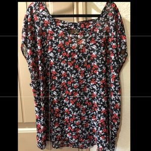 Torrid Floral Skull Shirt Size 3